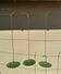 Vintage trio suspension lampshade in green and white enamelled metal.