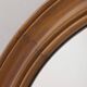 Vintage 1970s round wall mirror in walnut wood, Italian design