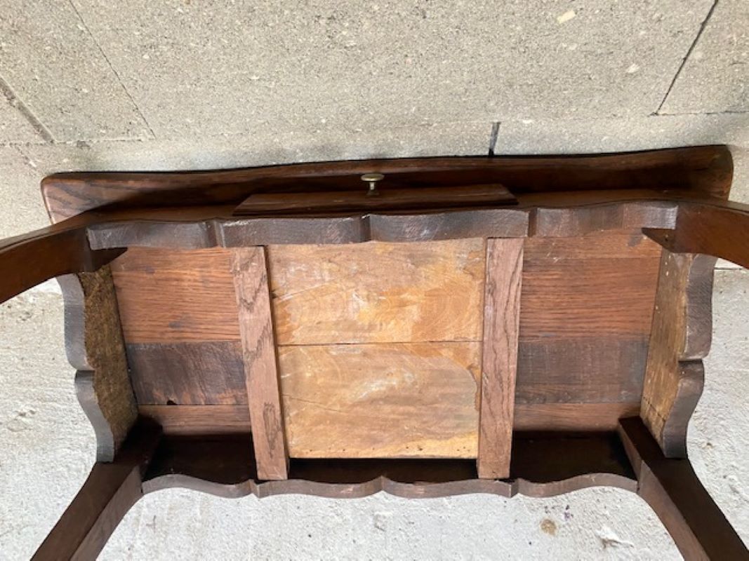 Solid oak desk with a Louis XV 1900 style drawer