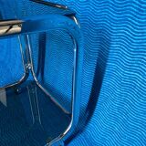 Vintage 1970 rectangular chrome oval profile rolling dessert trolley 2