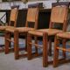 Ensemble de 5 chaises en chêne et jonc dans le goût de Charles Dudouyt 1950’s