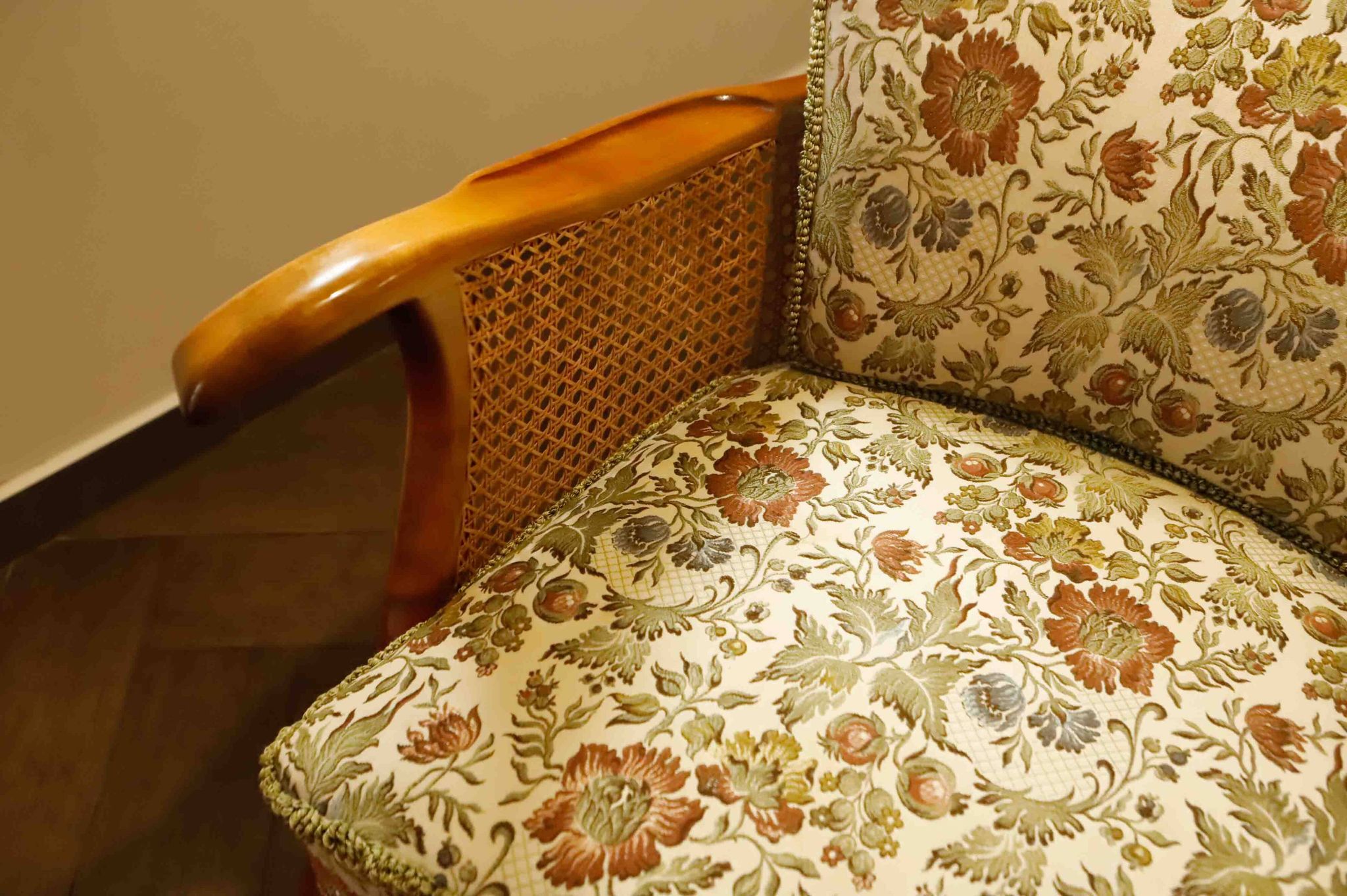 Set of 2 German Chippendale Cane Armchairs by Adolf Wrenger