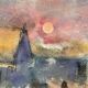 Original Swedish Oil on Panel – “Figure in Landscape” by Poul K. Jörgensen