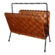 Rattan and metal magazine holder