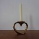 Brutalist Heart-Shaped Bronze Candlestick by Michael Harjes, 1960s