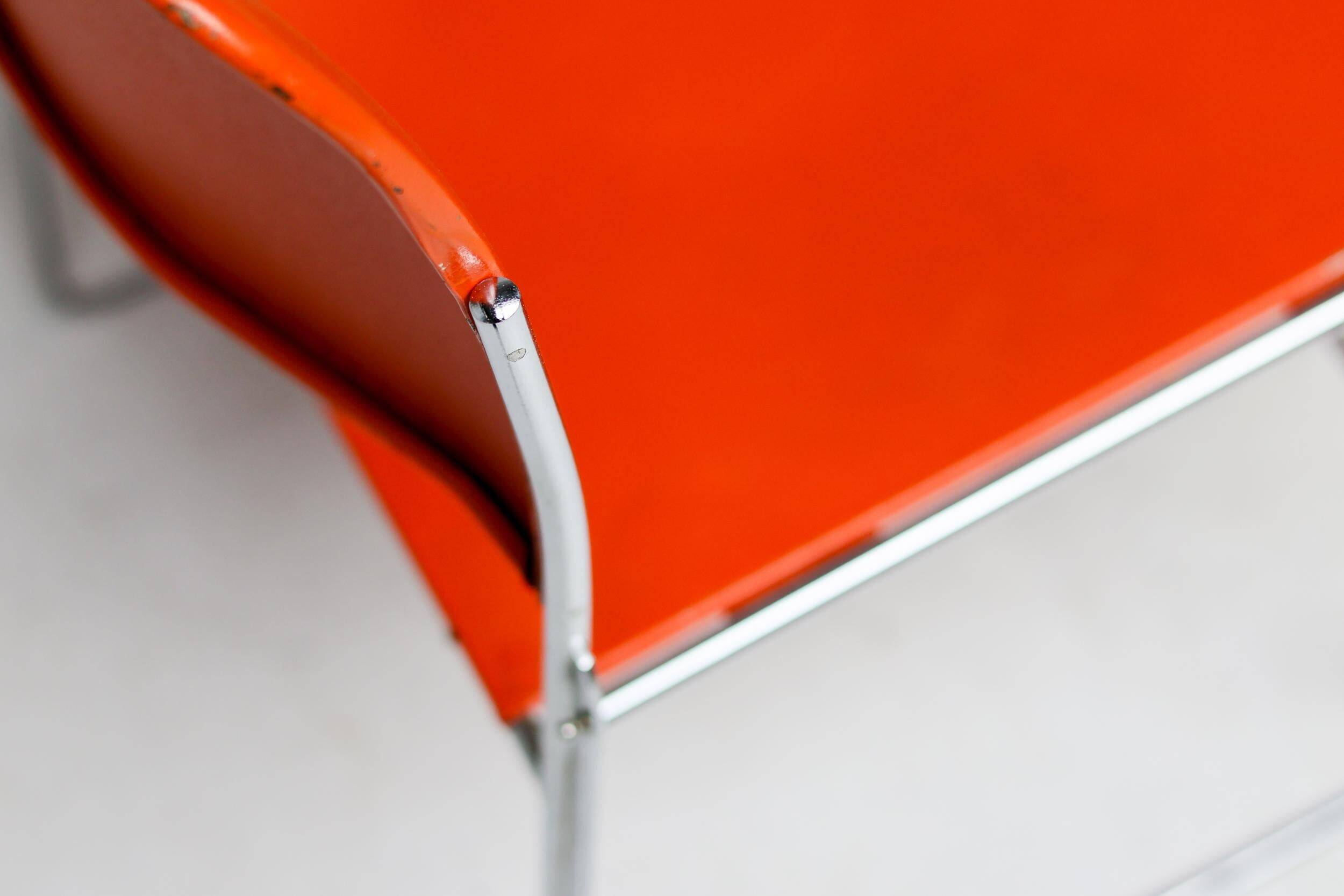 Chairs 40/4 by David Rowland - Red and Brown, Vintage 1970s, Made in the USA