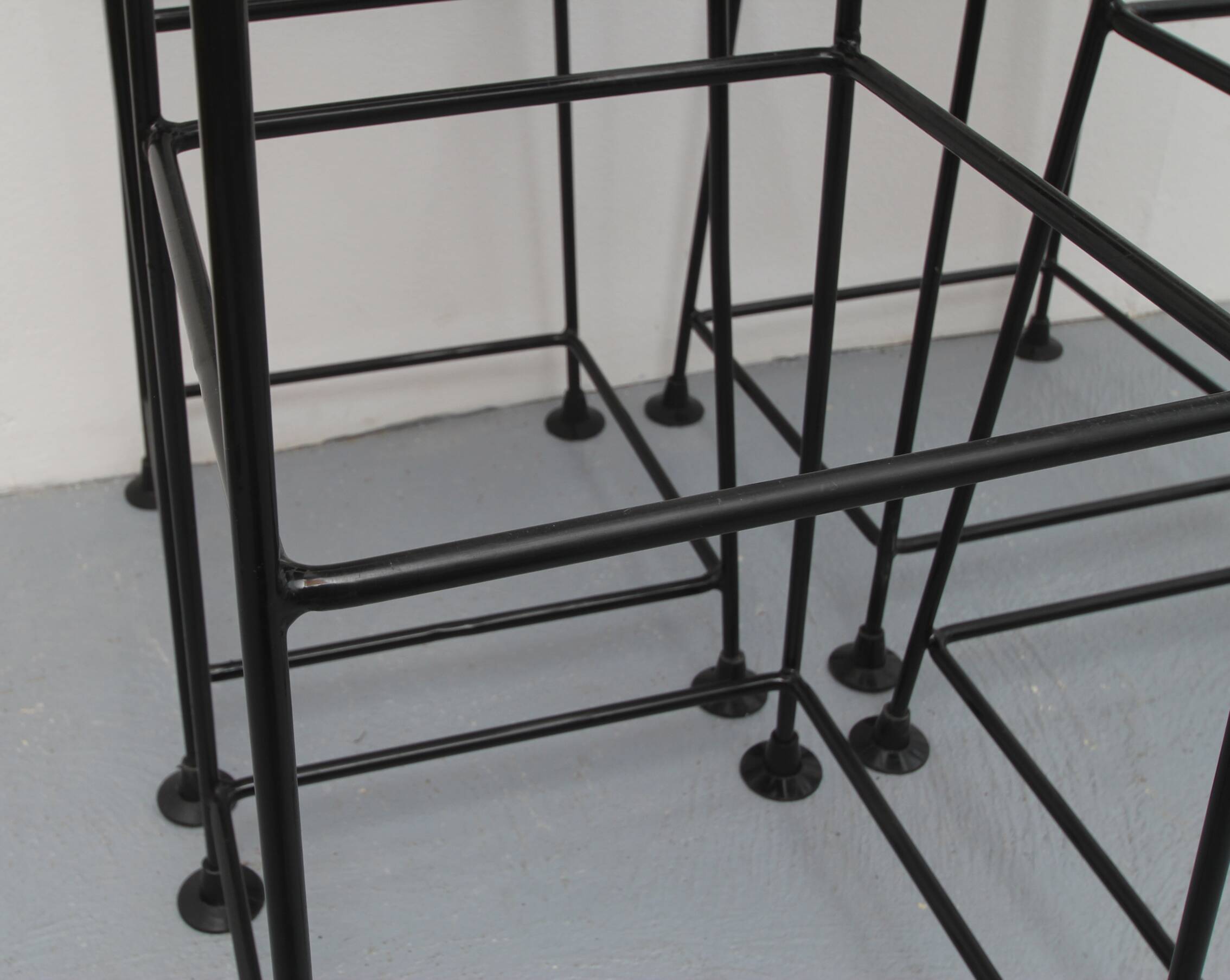 Ensemble de 4 tabourets de barre Wire années 1960