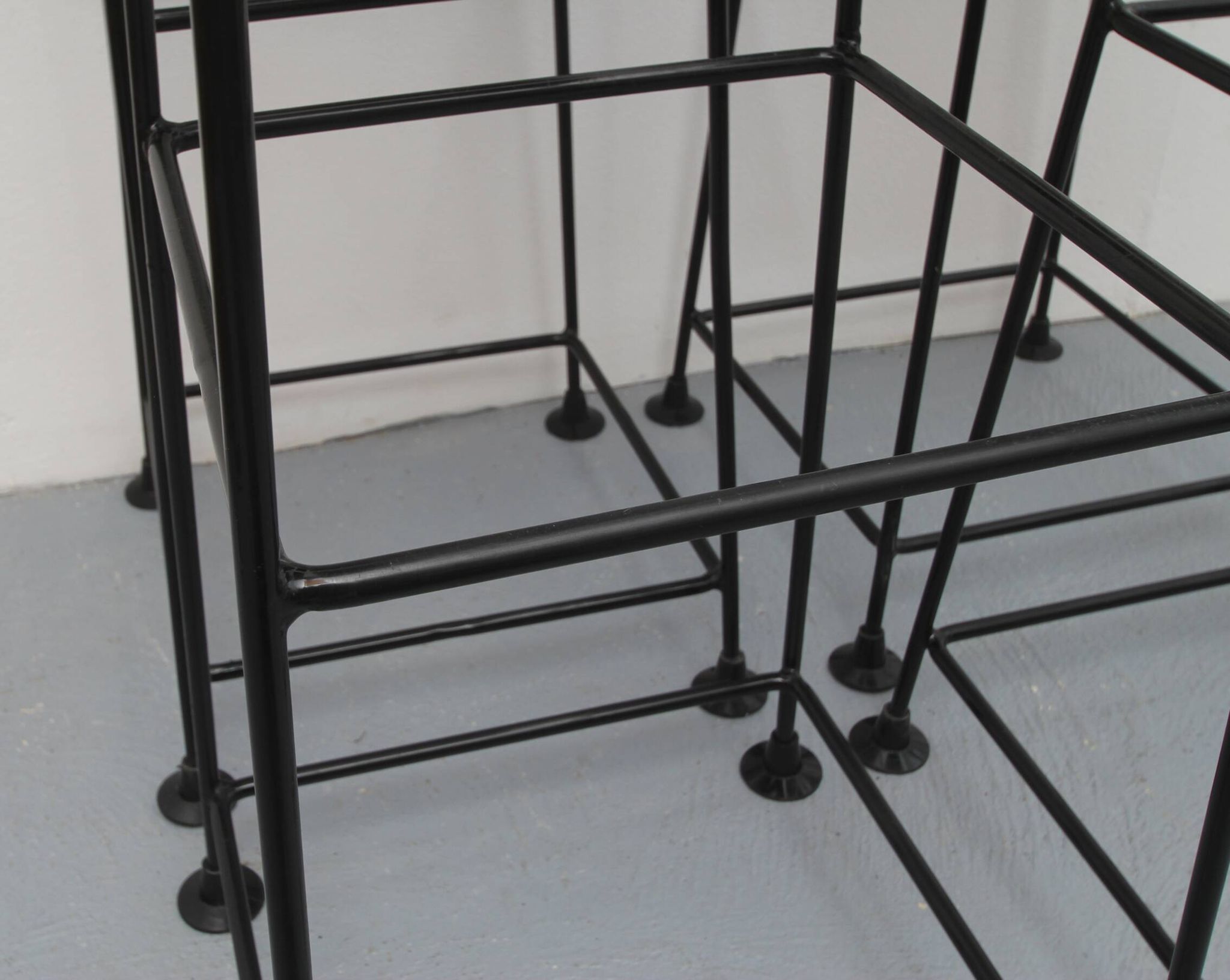 Ensemble de 4 tabourets de barre Wire années 1960