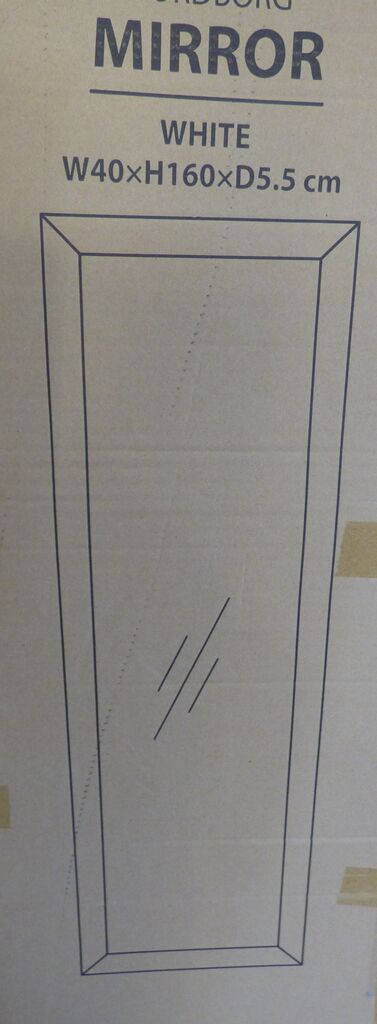 Wooden mirror on psyche foot tilting white gold with moldings