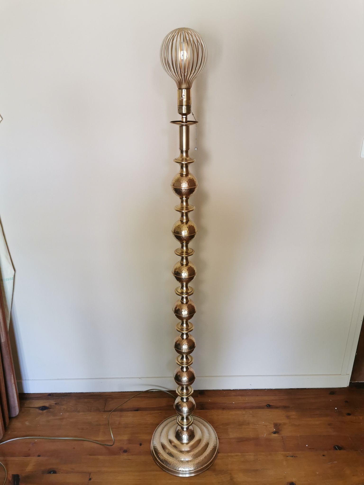 Vintage oriental-style brass lamppost