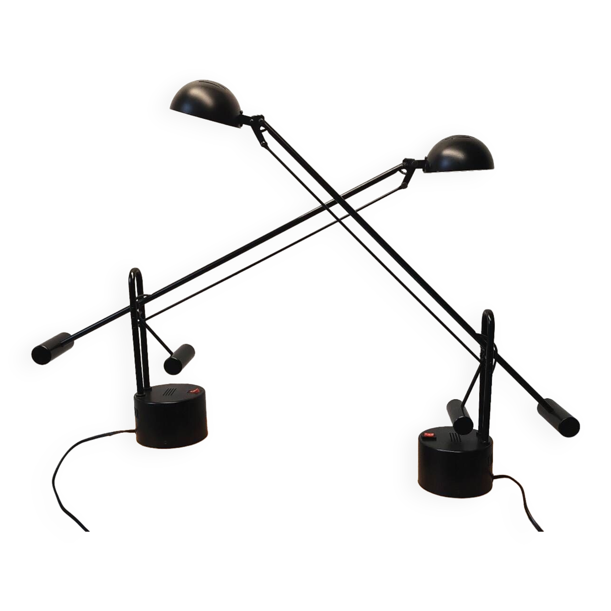 Pair of articulated desk lamps from the 80s