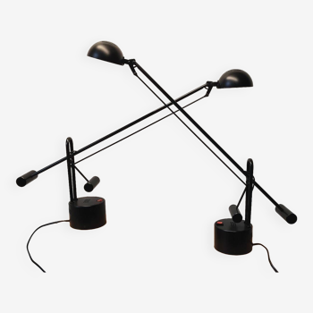 Pair of articulated desk lamps from the 80s