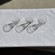Set of 3 vintage stemmed glasses in clear glass H14 D10