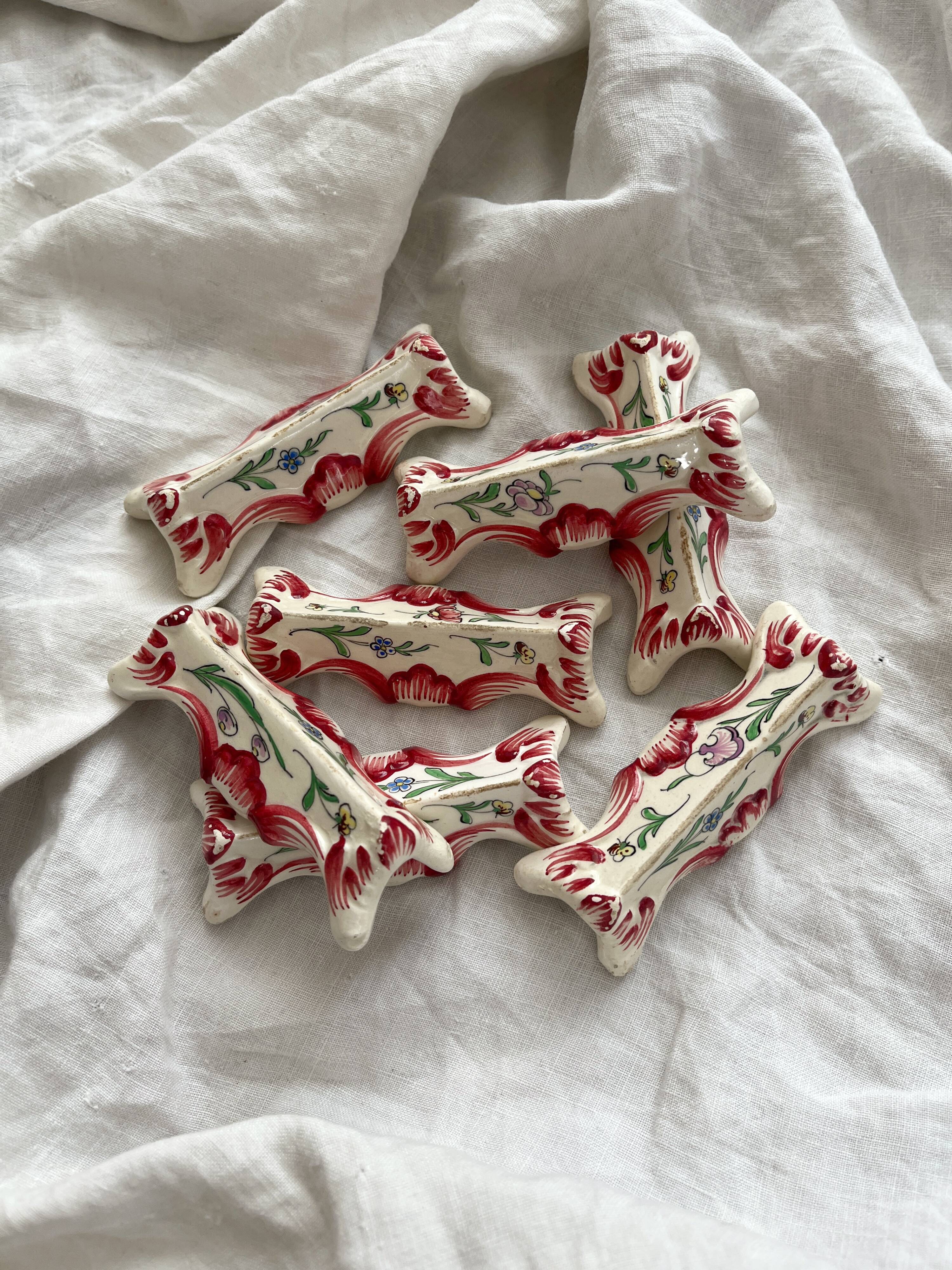 Painted earthenware knife holder Nans sous Sainte-Anne