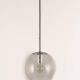 Small Limburg chrome pendant light with clear glass globe, Germany, 1970s.