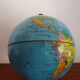World globe sheet metal map taride cards vintage 50 60 - ø 12.5 cm