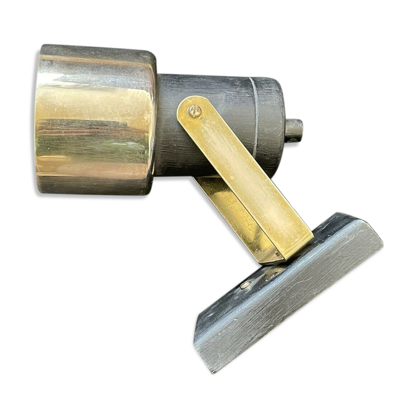 Wall lamp Metal Gold And Black - Blackened Wood