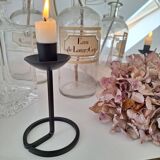 Black wrought iron candle holder