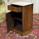 Nightstand in walnut with a white marble top, 19th century.