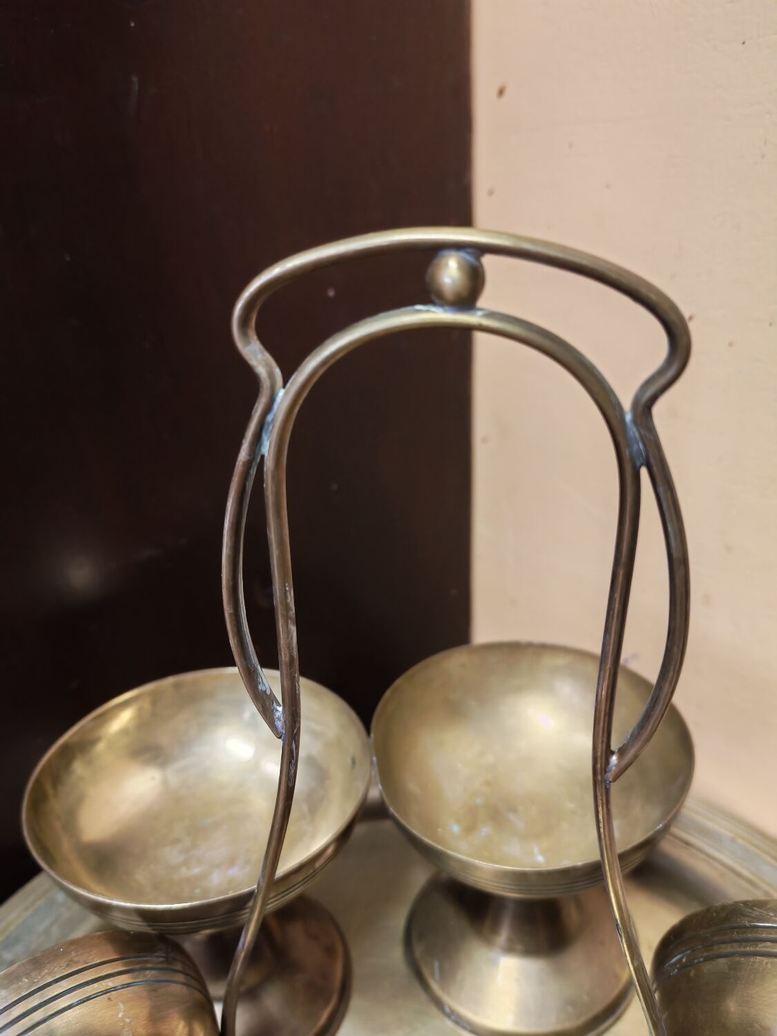 Vintage brass boho style aperitif server