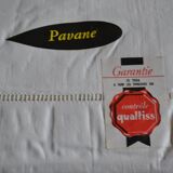 Antique linen sheet with Venetian scalloped edge, 240 x 325 cm, New Old Stock