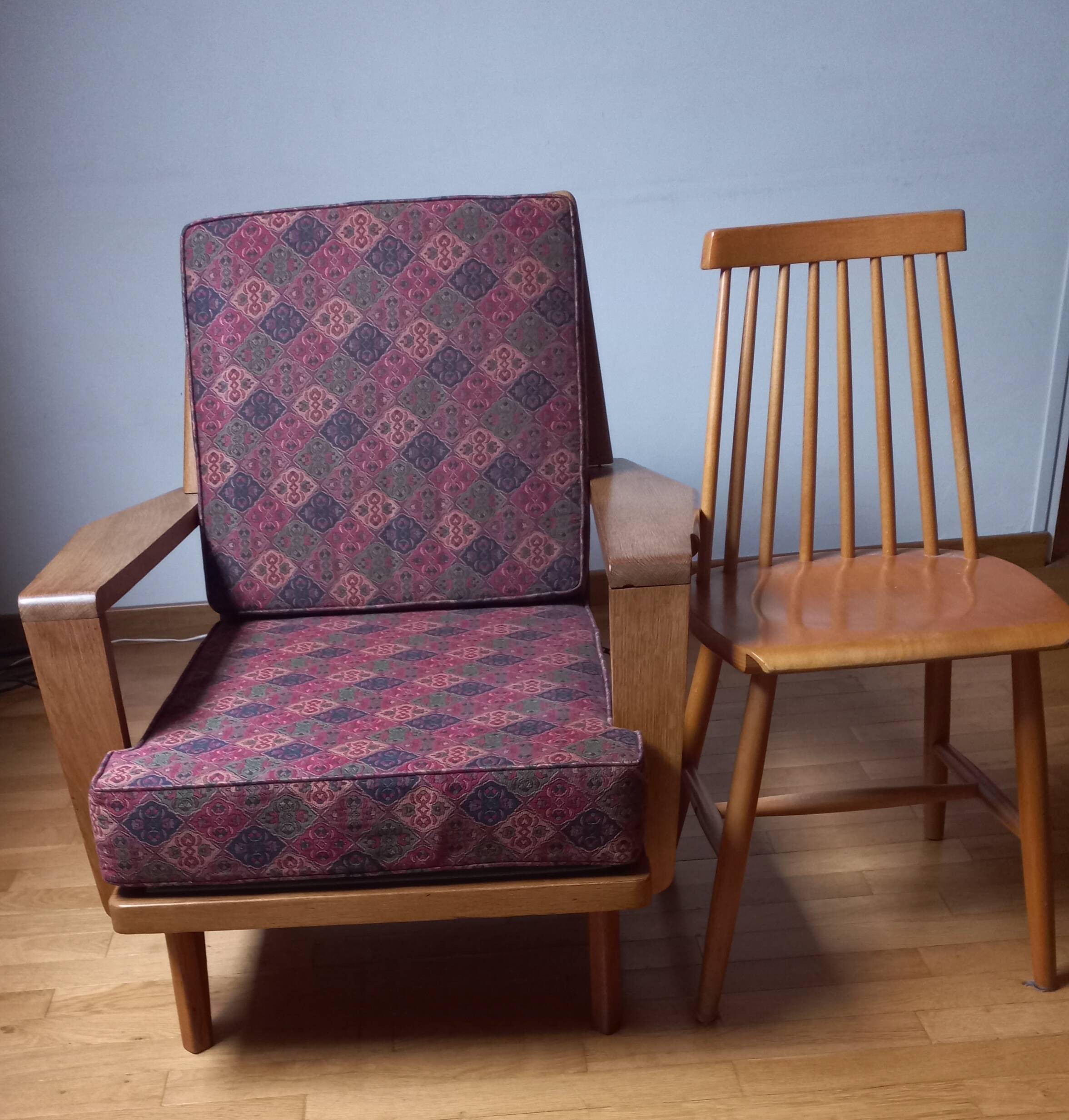 Pair of armchairs 1960 Solid oak - Scandinavian style