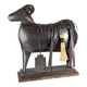 Brutalist Ram Shaped Fireplace Tool Set in Hand Forged Metal