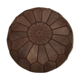 Pouf marocain en cuir Marron tabac