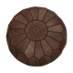 Pouf marocain en cuir Marron tabac