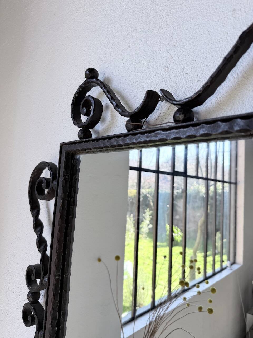 Brutalist wrought iron mirror 1940