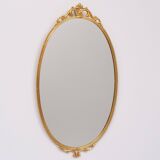 ensemble de 4 miroirs muraux classiques en laiton en forme de médaillon des années 1970