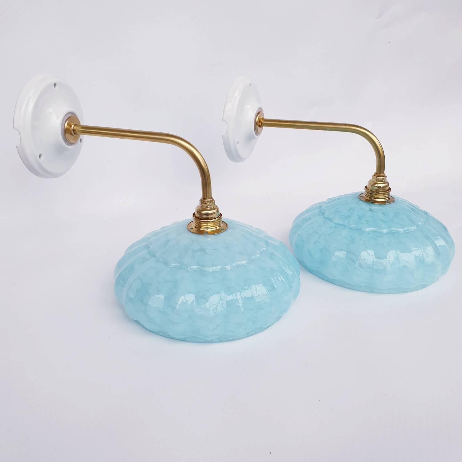 Swan neck wall lights and Clichy glass