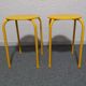 Tabourets industriel jaune en métal