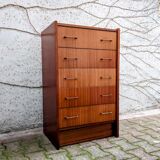 Chest of drawers mahogany veneer 60s