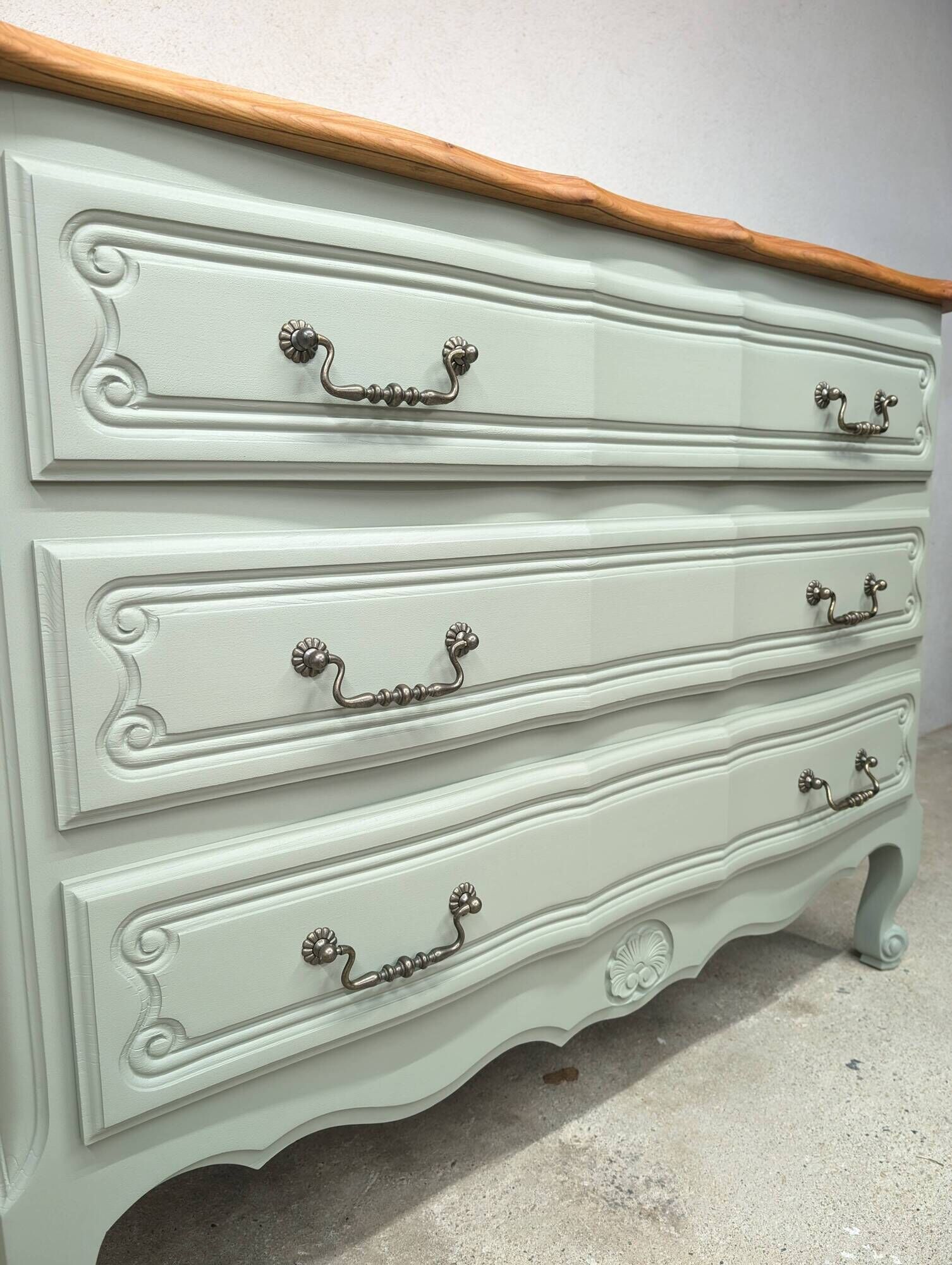 Vintage cherry wood commode refurbished