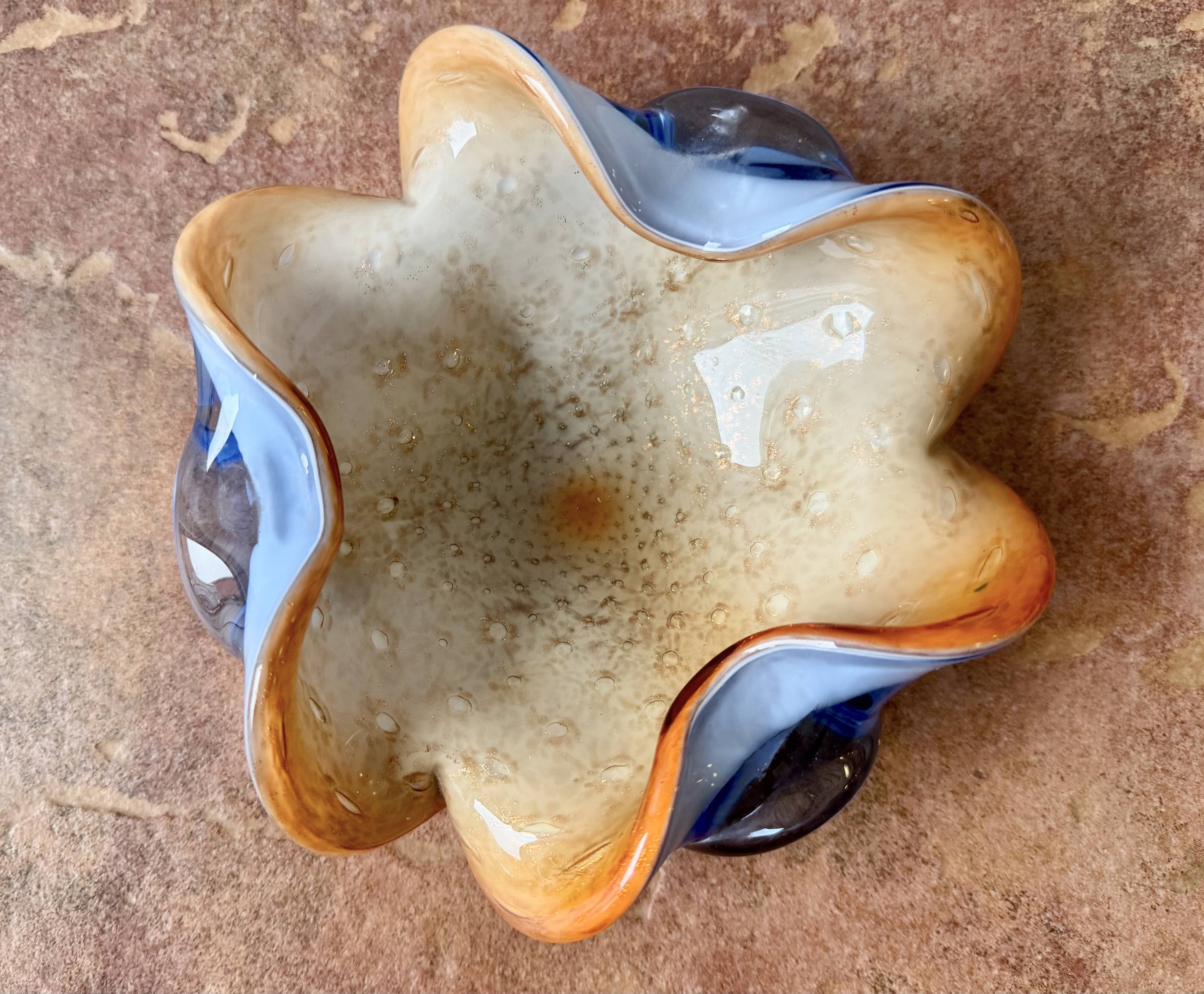 Vintage Blue Glass Bowl