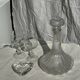 Large glass carafe with ribbed stopper H25
