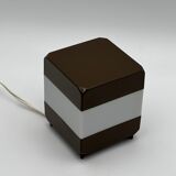 Side table lamp - space age night lamp - plastic cube nostalgic decor