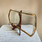 Glass dish signed Annie Glass 37/310 made in the USA 24k gold-plated rim