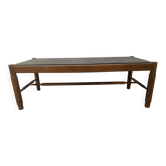 20th century oak coffee table with slate top