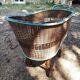 Antique large painted rattan cradle - 1900 - on wheels