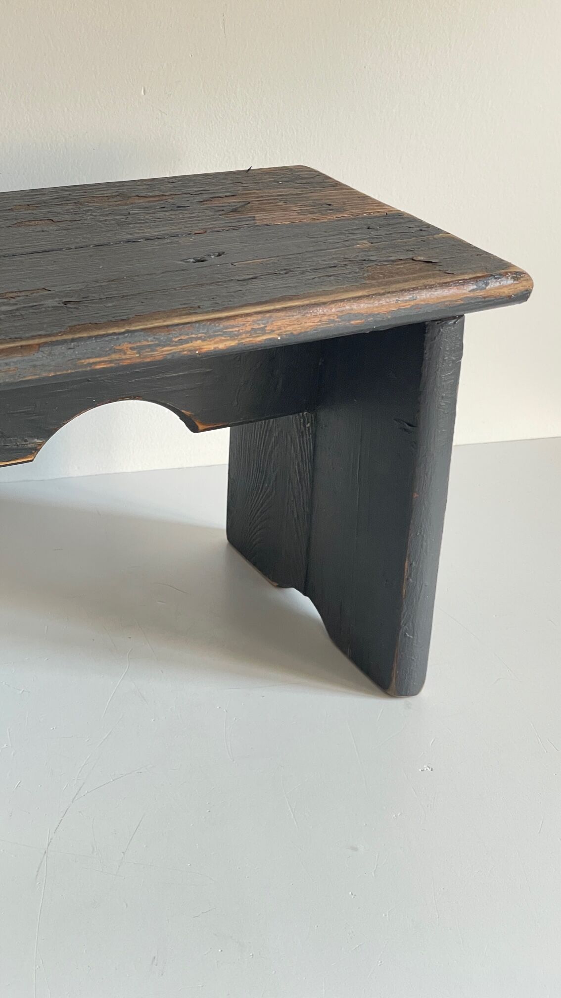Vintage patinated grey stool