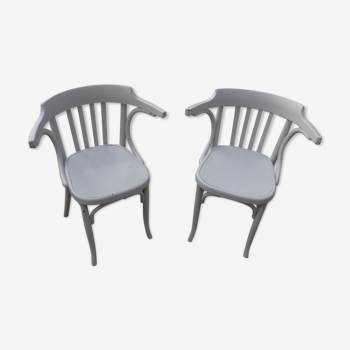 Duo of Fischel armrest chairs