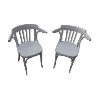 Duo of Fischel armrest chairs