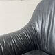 Italian black leather lounge chair