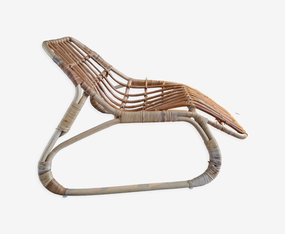 Fauteuil rotin allongé