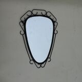 Rearview mirror with black metal frame, 1950