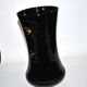 Charles X vase in black opaline with hand-painted floral enamel decoration, 30 cm.