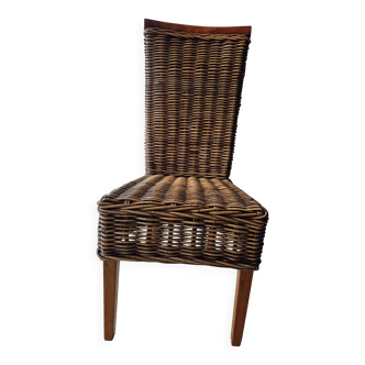 Wood and rattan chair