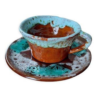 Handmade cup and saucer